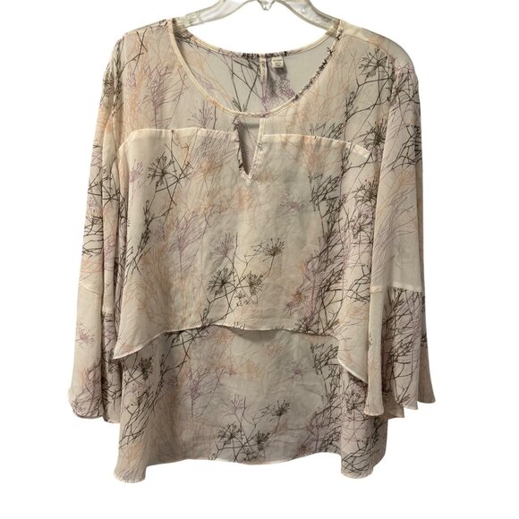 Cato Soft Botanical Print Layered Blouse Sz 22W multi blouse - Picture 11 of 11